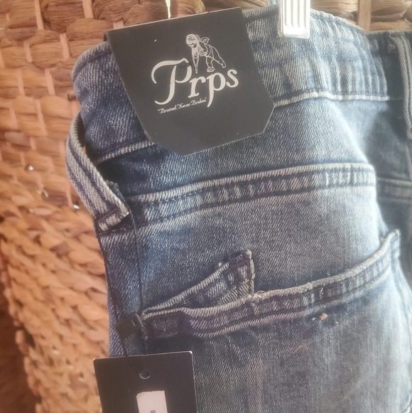 PRPS Men's Blue Distressed Straight Jeans - Picture 5 of 6